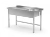 Stół ze zlewem bez półki - komora po prawej stronie 1700 x 600 x 850 mm POLGAST 211176-P 211176-P